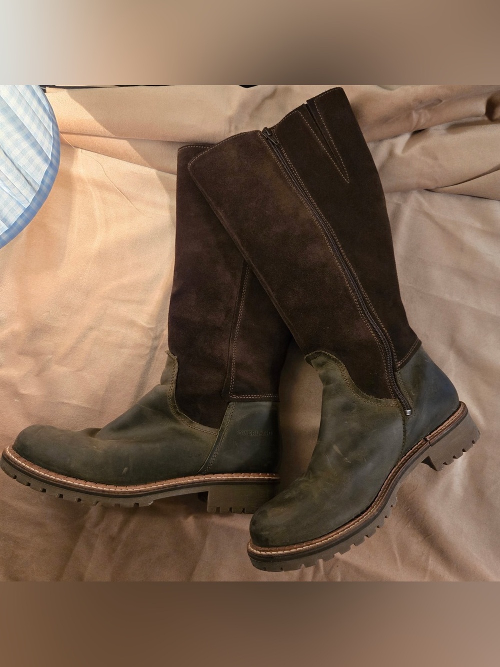 Overland Women’s Tall Leather & Suede Riding Boot — Dark Brown - Picture 2 of 11
